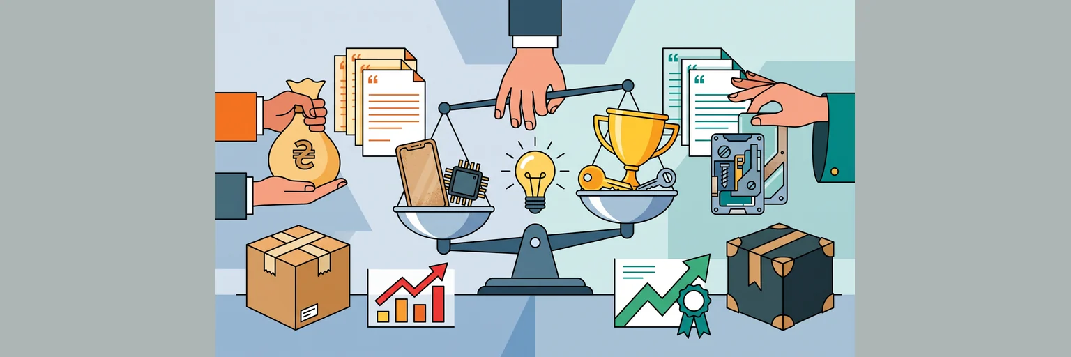 Comparing suppliers by quality materials and total value